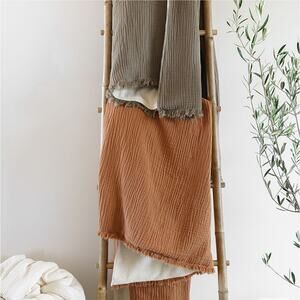 House No. 23 Sherpa Lined Throw Blanket Green